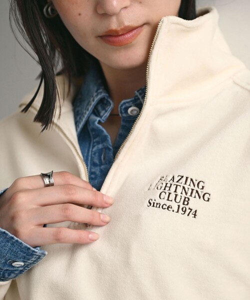 セール】【WEB限定】＜at ease＞ベロア ハーフジップ プルオーバー（T