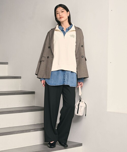 ラッセルノ　ベロアハーフジッププルオーバー セール】【WEB限定】＜at ease＞ベロア ハーフジップ プルオーバー（T