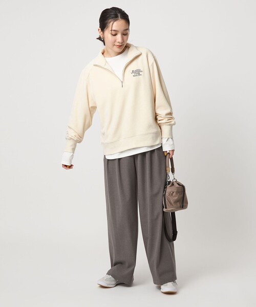 セール】【WEB限定】＜at ease＞ベロア ハーフジップ プルオーバー（T