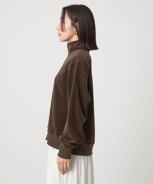 セール】【WEB限定】＜at ease＞ベロア ハーフジップ プルオーバー（T