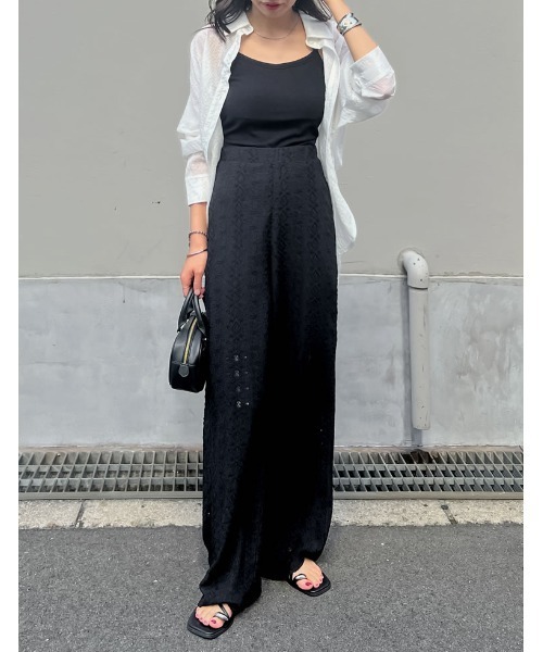 低身長/高身長サイズ有]カットレースドロストパンツ（その他パンツ