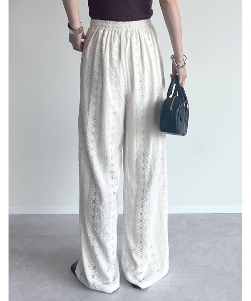 低身長/高身長サイズ有]カットレースドロストパンツ（その他パンツ
