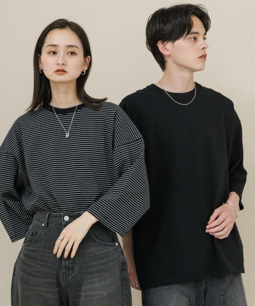 SENSE OF PLACE by URBAN RESEARCH(センスオブプレイスバイアーバンリサーチ)の「『ユニセックス』エクストラルーズアソートTシャツ(Tシャツ/カットソー・メンズ・ホワイト/ホワイト系その他/ブラック/ブラック系その他・MEDIUM/LARGE)」の6枚目の写真