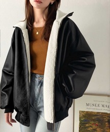 Java（ジャバ）の「《JaVaジャバコラボ》気分に合わせて変化を楽しむ。2wayフェイクレザー×ボアリバーシブルブルゾン（ブルゾン）」