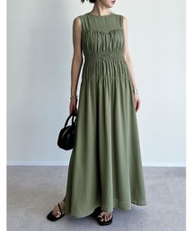 [低身長サイズ有]シフォンギャザーデザインワンピース