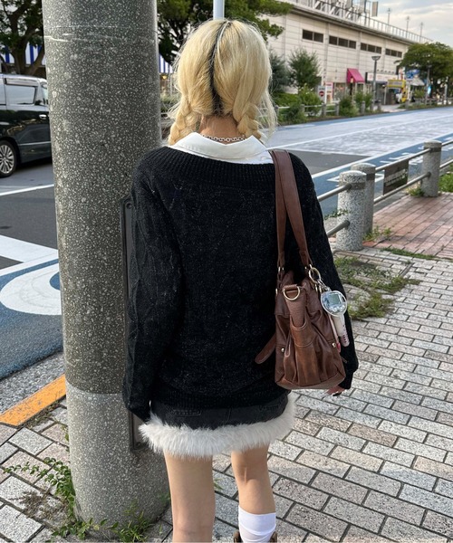 sedacle girl（セダクルガール）の「ラメシアーケーブル編みニット（ニット/セーター・レディース・グリーン/ブラック/ベージュ・SMALL/MEDIUM）」の22枚目の写真