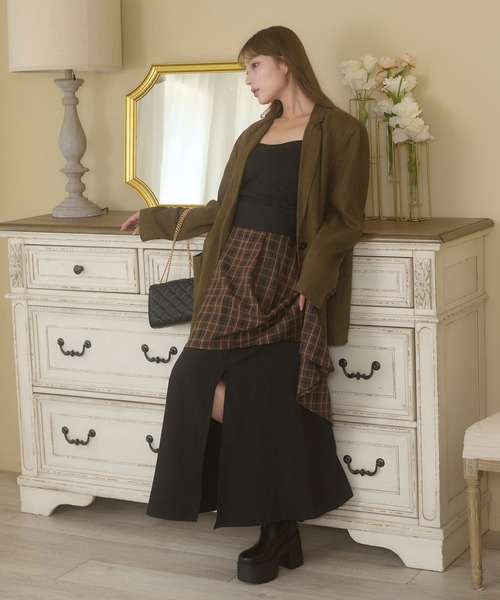 Ambre Neige(アンブルネージュ)の「plaid pattern slit flare skirt / チェックスリットフレアスカート(スカート・レディース・ブラック系その他/グレー系その他/ブラウン系その他・FREE)」の15枚目の写真
