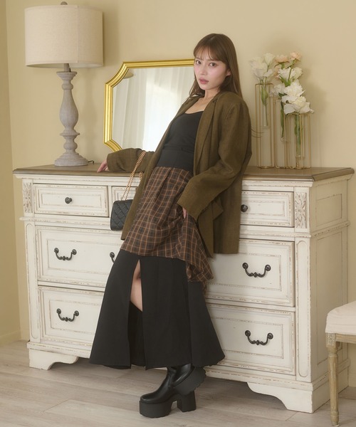 Ambre Neige(アンブルネージュ)の「plaid pattern slit flare skirt / チェックスリットフレアスカート(スカート・レディース・ブラック系その他/グレー系その他/ブラウン系その他・FREE)」の16枚目の写真