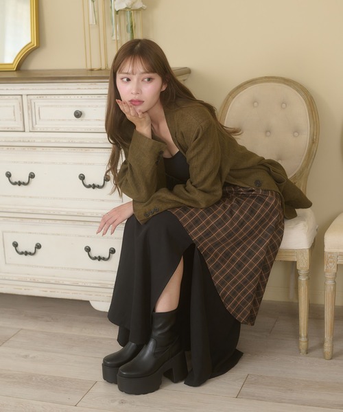 Ambre Neige(アンブルネージュ)の「plaid pattern slit flare skirt / チェックスリットフレアスカート(スカート・レディース・ブラック系その他/グレー系その他/ブラウン系その他・FREE)」の22枚目の写真
