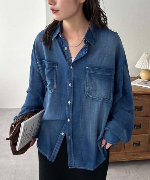 今から着れる♪】シアーデニムオーバーシャツ《ユニセックス