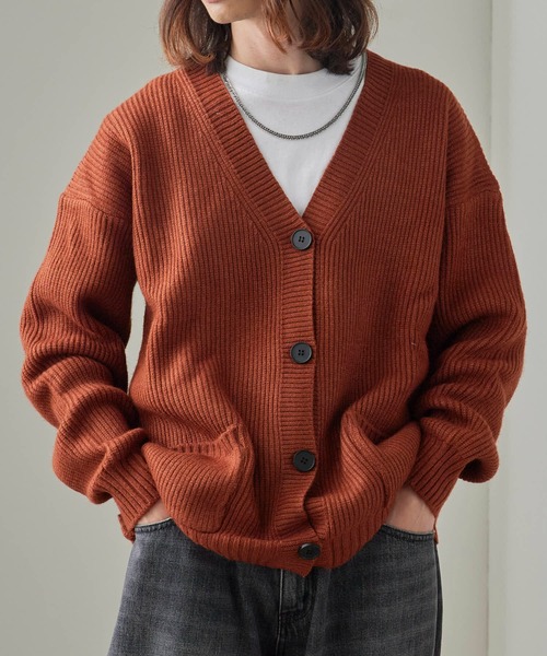 ROOPTOKYO（ループトウキョウ）の「Loose Knit Cardigan/ルーズニットカーデガン（カーディガン/ボレロ・メンズ・ブラウン/ブラック・L/M）」の2枚目の写真