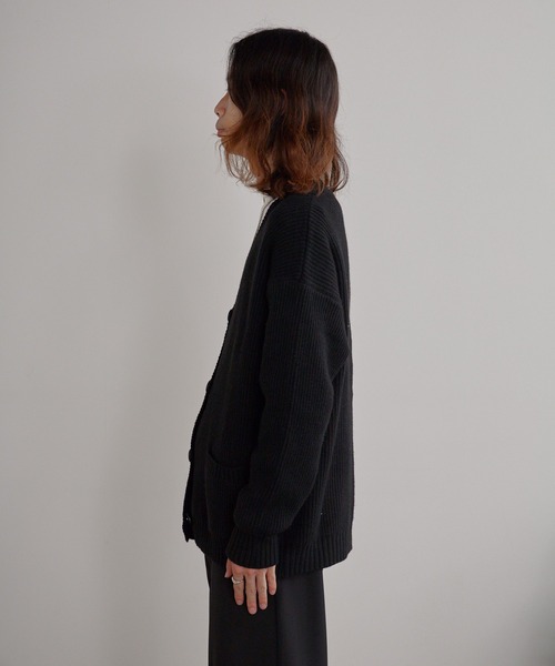 ROOPTOKYO（ループトウキョウ）の「Loose Knit Cardigan/ルーズニットカーデガン（カーディガン/ボレロ・メンズ・ブラウン/ブラック・L/M）」の3枚目の写真