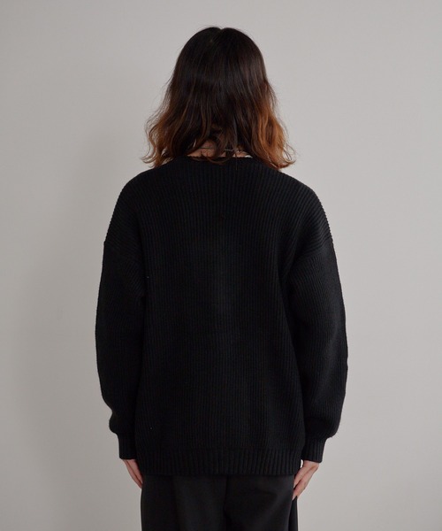 ROOPTOKYO（ループトウキョウ）の「Loose Knit Cardigan/ルーズニットカーデガン（カーディガン/ボレロ・メンズ・ブラウン/ブラック・L/M）」の4枚目の写真