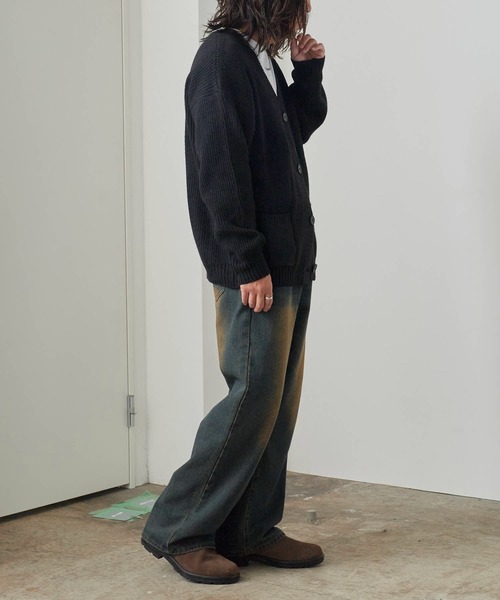 ROOPTOKYO（ループトウキョウ）の「Loose Knit Cardigan/ルーズニットカーデガン（カーディガン/ボレロ・メンズ・ブラウン/ブラック・L/M）」の11枚目の写真