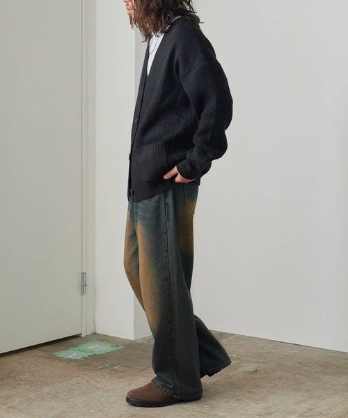 ROOPTOKYO（ループトウキョウ）の「Loose Knit Cardigan/ルーズニットカーデガン（カーディガン/ボレロ・メンズ・ブラウン/ブラック・L/M）」の12枚目の写真