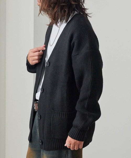 ROOPTOKYO（ループトウキョウ）の「Loose Knit Cardigan/ルーズニットカーデガン（カーディガン/ボレロ・メンズ・ブラウン/ブラック・L/M）」の17枚目の写真
