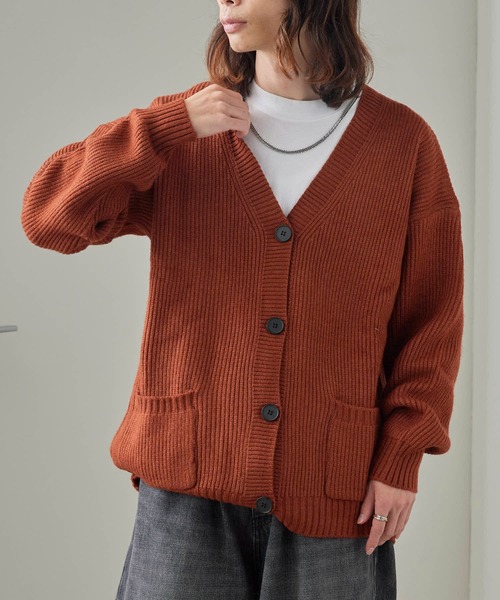 ROOPTOKYO（ループトウキョウ）の「Loose Knit Cardigan/ルーズニットカーデガン（カーディガン/ボレロ・メンズ・ブラウン/ブラック・L/M）」の19枚目の写真