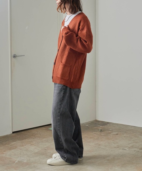 ROOPTOKYO（ループトウキョウ）の「Loose Knit Cardigan/ルーズニットカーデガン（カーディガン/ボレロ・メンズ・ブラウン/ブラック・L/M）」の22枚目の写真