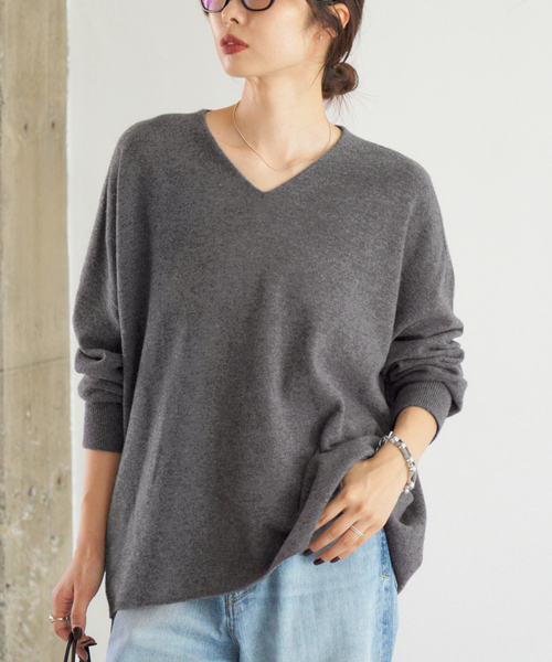 追加》Fineニュージーウール ニュアンス Vプルオーバー（ニット