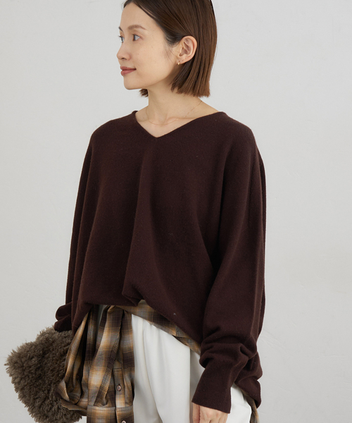 追加》Fineニュージーウール ニュアンス Vプルオーバー（ニット