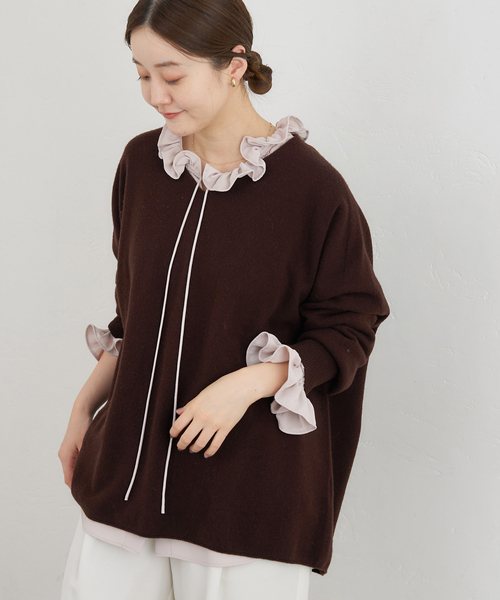 追加》Fineニュージーウール ニュアンス Vプルオーバー（ニット