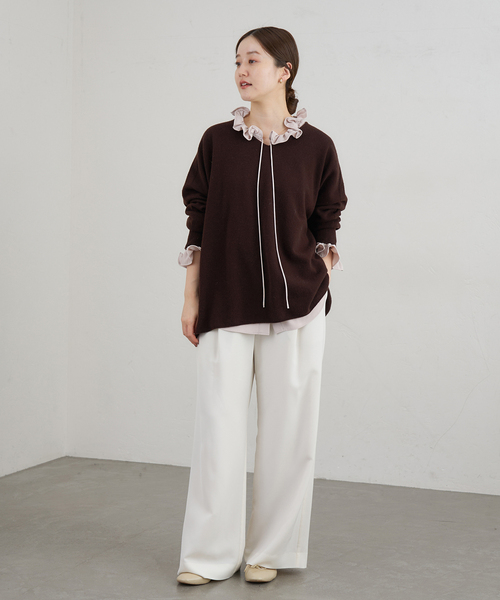 追加》Fineニュージーウール ニュアンス Vプルオーバー（ニット