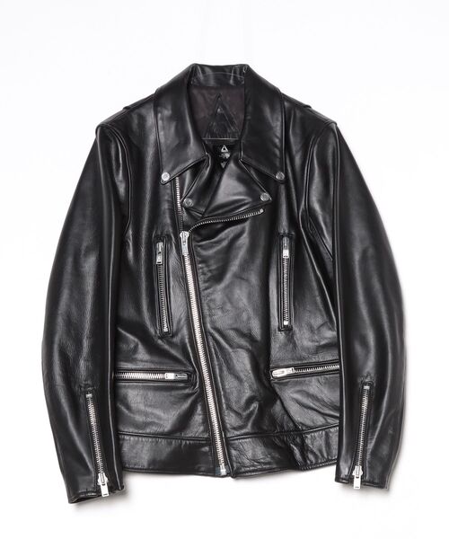 A LEATHER（エーレザー）の「A LEATHER MOTO JACKET (AMJ2401)（その他アウター・メンズ・キャメル/ブラック・56/54/58）」の5枚目の写真