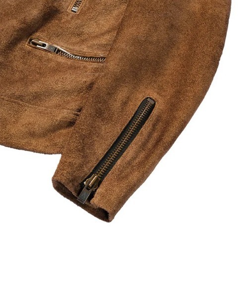 A LEATHER（エーレザー）の「A LEATHER MOTO JACKET (AMJ2401)（その他アウター・メンズ・キャメル/ブラック・56/54/58）」の10枚目の写真