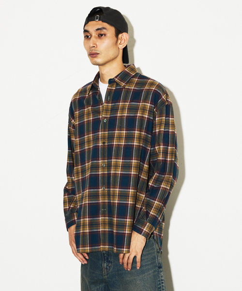 JOURNAL STANDARD（ジャーナルスタンダード）の「STILL AUTHENTIC / スティルオーセンティック ネル レギュラーカラーシャツ（シャツ/ブラウス・メンズ・ネイビー/ブラウン/グリーン/ダークブルー・SMALL/MEDIUM/LARGE）」の5枚目の写真