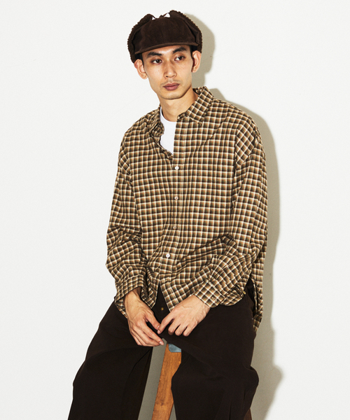 JOURNAL STANDARD（ジャーナルスタンダード）の「STILL AUTHENTIC / スティルオーセンティック ネル レギュラーカラーシャツ（シャツ/ブラウス・メンズ・ネイビー/ブラウン/グリーン/ダークブルー・SMALL/MEDIUM/LARGE）」の8枚目の写真