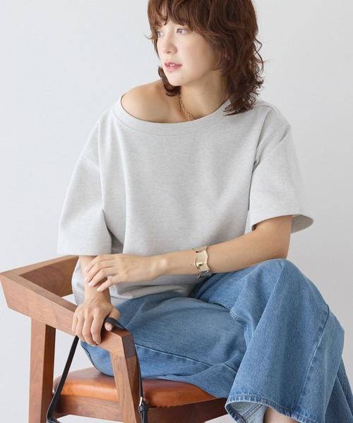 Americana半袖スウェット極美品 アメリカンホリック AMERICAN HOLIC 2WAYオフショルスウェット