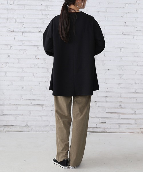 ONEP STAR(ワンピスター)の「タック入りストレートリブパンツ(スラックス・レディース・オフホワイト/グレー/ブラック/グレイッシュベージュ・LARGE/MEDIUM)」の17枚目の写真