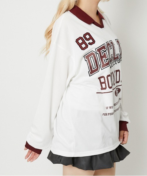 セール】《衿付き×メッシュ》レディース カレッジロゴ プル