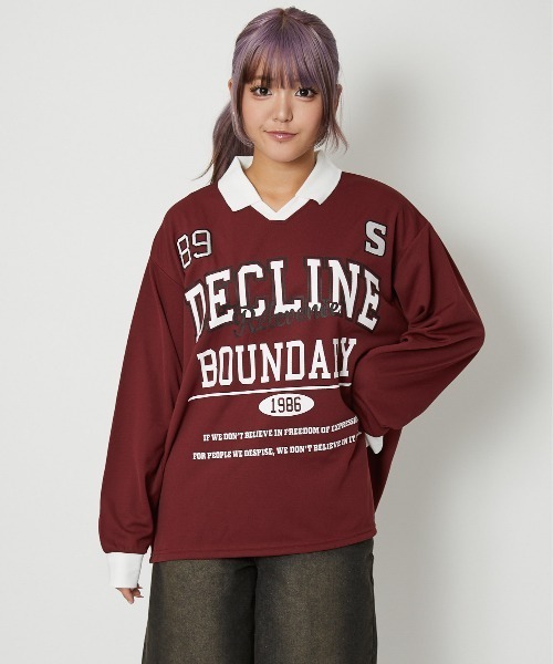 セール】《衿付き×メッシュ》レディース カレッジロゴ プル