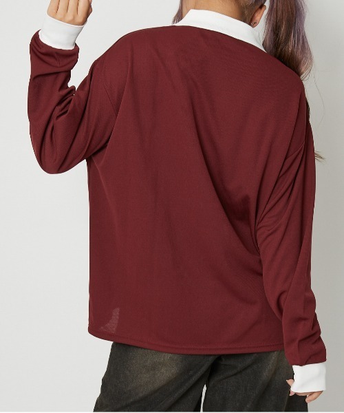 セール】《衿付き×メッシュ》レディース カレッジロゴ プル