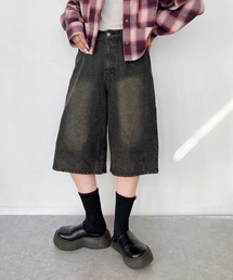 AS KNOW AS plus | ♪ヴィンテージ風ウォッシュデニム バミューダハーフパンツ(デニムパンツ)