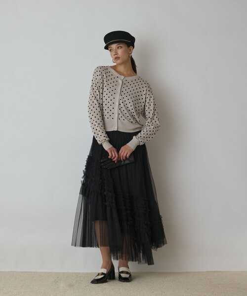 ドットフロッキーニットカーディガン（カーディガン/ボレロ）｜Diagram