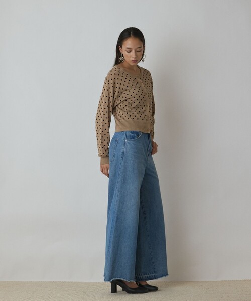 Diagram（ダイアグラム）の「ドットフロッキーニットカーディガン（カーディガン/ボレロ・レディース・ブラック/ゴールド/シルバー・36）」の18枚目の写真