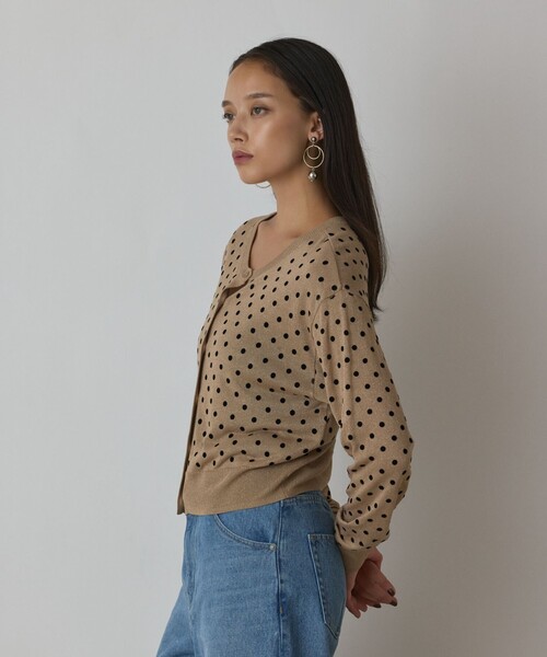 Diagram（ダイアグラム）の「ドットフロッキーニットカーディガン（カーディガン/ボレロ・レディース・ブラック/ゴールド/シルバー・36）」の19枚目の写真