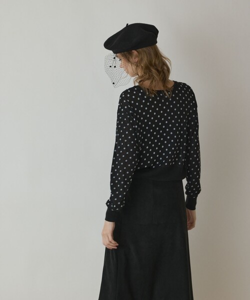Diagram（ダイアグラム）の「ドットフロッキーニットカーディガン（カーディガン/ボレロ・レディース・ブラック/ゴールド/シルバー・36）」の8枚目の写真