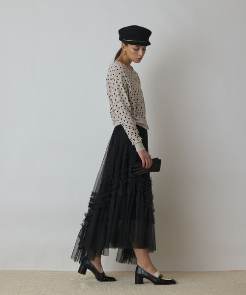 Diagram（ダイアグラム）の「ドットフロッキーニットカーディガン（カーディガン/ボレロ・レディース・ブラック/ゴールド/シルバー・36）」の11枚目の写真