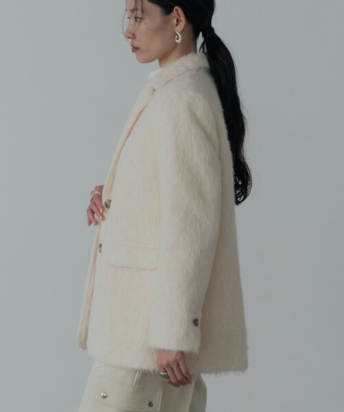 GALLEST（ギャレスト）の「シャギージャケット（テーラードジャケット・レディース・オリーブ/オフホワイト・38/36）」の8枚目の写真