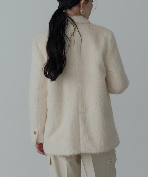 GALLEST（ギャレスト）の「シャギージャケット（テーラードジャケット・レディース・オリーブ/オフホワイト・38/36）」の9枚目の写真
