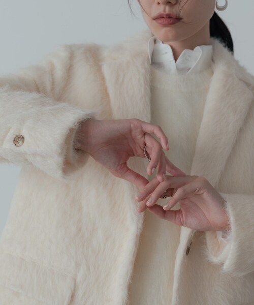 GALLEST（ギャレスト）の「シャギージャケット（テーラードジャケット・レディース・オリーブ/オフホワイト・38/36）」の11枚目の写真