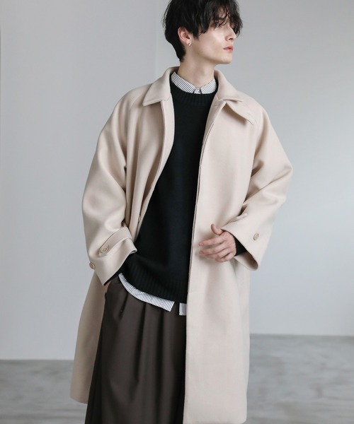 ASTRONOMY（アストロノミー）の「ビッグシルエット2way比翼メルトンステンカラーコート（ステンカラーコート・メンズ・モカ・M/S/XL/L）」の9枚目の写真