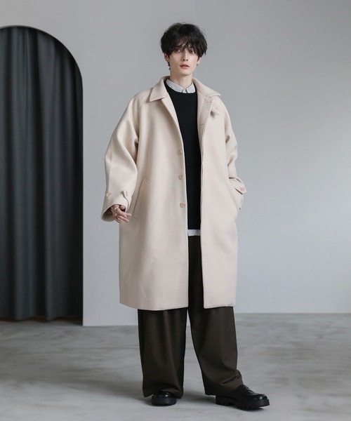 ASTRONOMY（アストロノミー）の「ビッグシルエット2way比翼メルトンステンカラーコート（ステンカラーコート・メンズ・モカ・M/S/XL/L）」の12枚目の写真