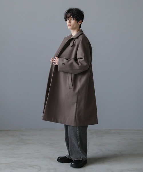 ASTRONOMY（アストロノミー）の「ビッグシルエット2way比翼メルトンステンカラーコート（ステンカラーコート・メンズ・モカ・M/S/XL/L）」の6枚目の写真