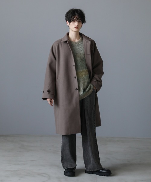 ASTRONOMY（アストロノミー）の「ビッグシルエット2way比翼メルトンステンカラーコート（ステンカラーコート・メンズ・モカ・M/S/XL/L）」の8枚目の写真