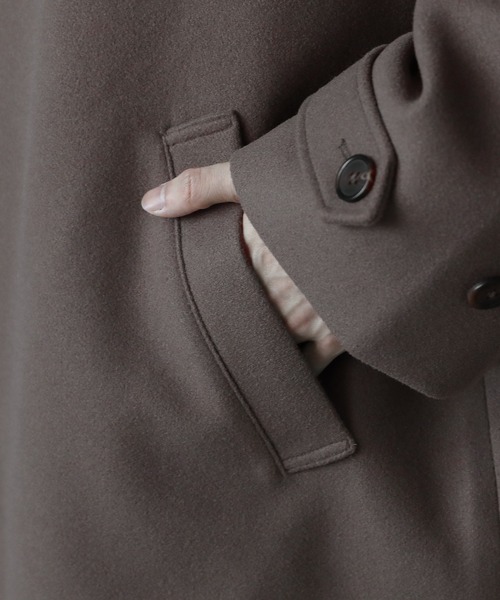 ASTRONOMY（アストロノミー）の「ビッグシルエット2way比翼メルトンステンカラーコート（ステンカラーコート・メンズ・モカ・M/S/XL/L）」の22枚目の写真
