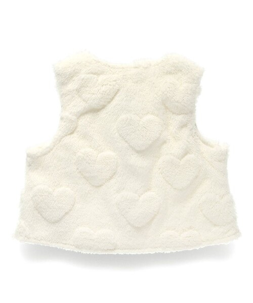 BRANSHES（ブランシェス）の「【ベビー】ハート総柄ボアベスト（ベスト・キッズ・ピンクベージュ/アイボリー・FREE）」の3枚目の写真